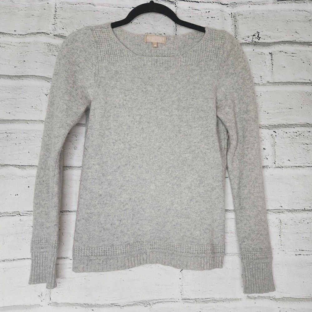 Benedetta B Pullover Sweater S Gray Wool Viscose Nylon Cashmere Italy Womens M
